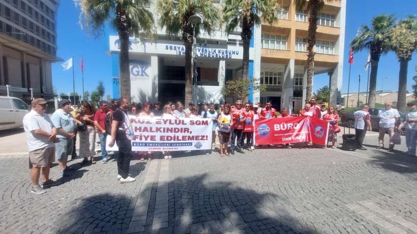 Emekçiler Dokuz Eylül SGM’nin devredilmesine karşı iş bıraktı
