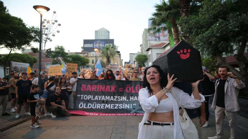 Hayvan hakları savunucuları İzmirde nöbette