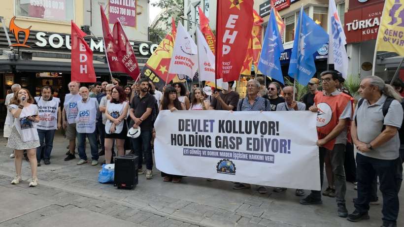İzmirde madencilere destek eylemi